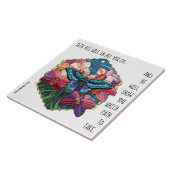 Floral / Schmetterling, w Vers von Proverben 3:6 Fliese (Seite)