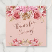 Floral Schmetterlinge Pink Happy 21. Geburtstag Geschenkanhänger (Rückseite)