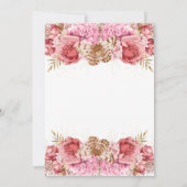 Floral Schmetterlinge Rosa Glückwunsch 15. Geburts Einladung (Rückseite)