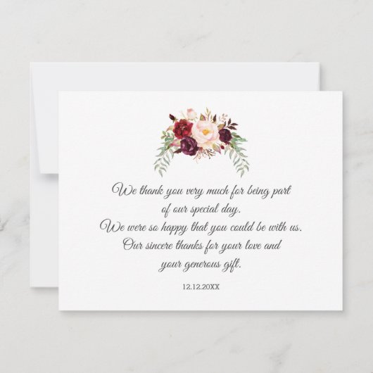 Floral Scholarship Fund Typografie Dankeskarte (Rückseite)