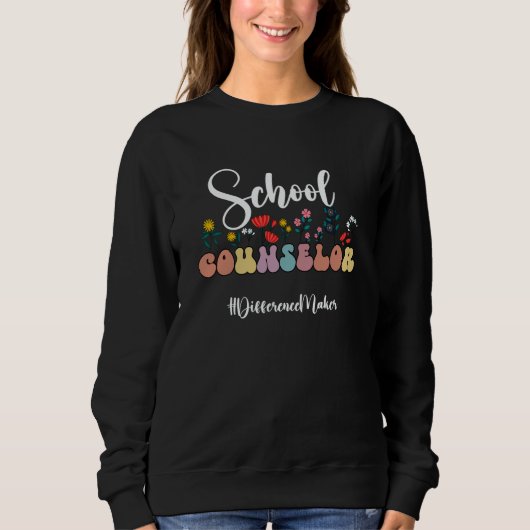 Floral School Guidance Counselor Groovy Counseling Sweatshirt (Vorderseite)