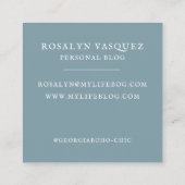 Floral-Schrift | Blogger Author Quadratische Visitenkarte (Rückseite)