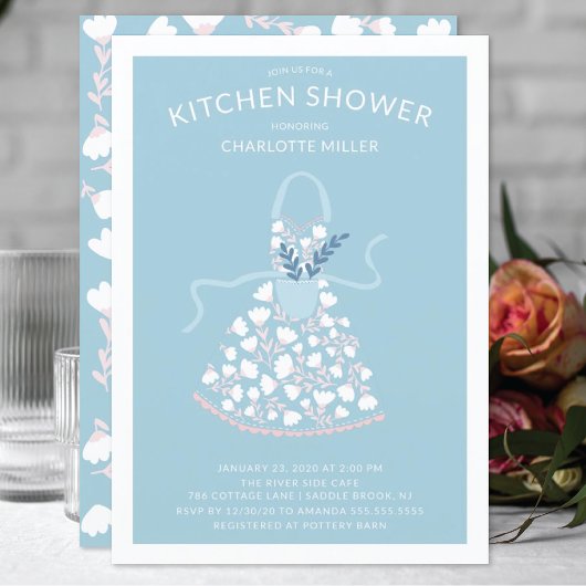 Floral Schürze Bridal Kitchen Dusche Einladung