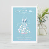 Floral Schürze Bridal Kitchen Dusche Einladung (Stehend Vorderseite)