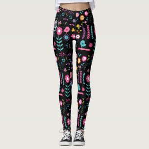 Floral - Schwarz - Emo - Leggings