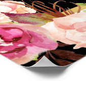 Floral Schwarz-weiß Gold Brautparty Foto Prop Poster (Ecke)