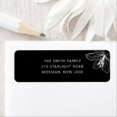 Floral Schwarz/Weiß Rücksendeadresse (Insitu)