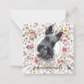 Floral Scottish Terrier Dog Mama Notecard Mitteilungskarte (Vorderseite)