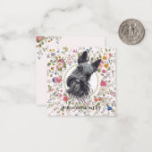 Floral Scottish Terrier Dog Mama Notecard Mitteilungskarte (Vorderseite/Rückseite Beispiel)