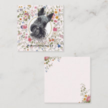 Floral Scottish Terrier Dog Mama Notecard