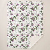 Floral Scottish Thistle Pattern Sherpadecke (Vorderseite)