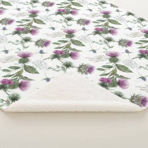 Floral Scottish Thistle Pattern Sherpadecke