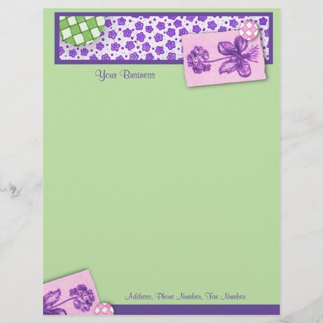 Floral Scrapbook Letterhead Briefbogen (Vorderseite)