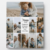 Floral Script Bonus Mama Custom Foto Collage Fotoplatte (Vorderseite)