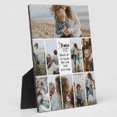 Floral Script Bonus Mama Custom Foto Collage Fotoplatte (Seite)