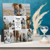 Floral Script Bonus Mama Custom Foto Collage Fotoplatte (Seite)