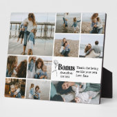 Floral Script Bonus Mama Custom Foto Collage Fotoplatte (Seite)