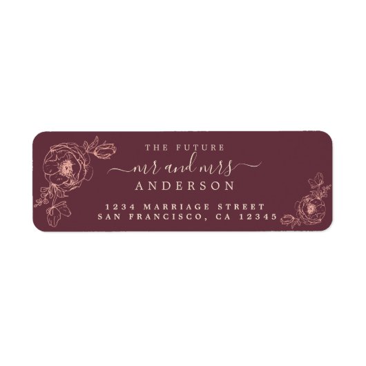 Floral Script Future Mr. Wedding Rücksendeadresse (Vorne)