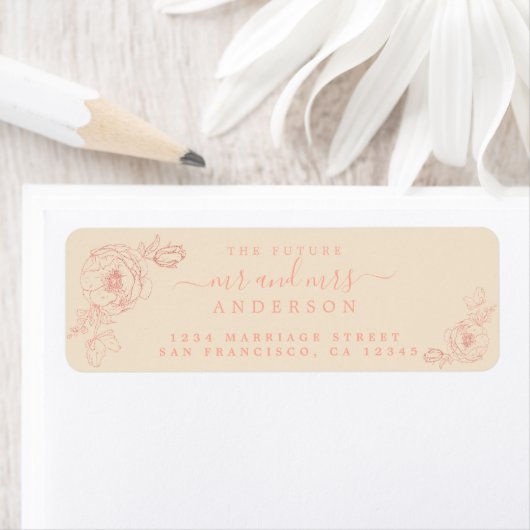 Floral Script Future Mr. Wedding Rücksendeadresse (Insitu)