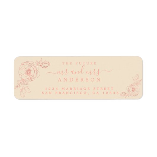 Floral Script Future Mr. Wedding Rücksendeadresse (Vorne)