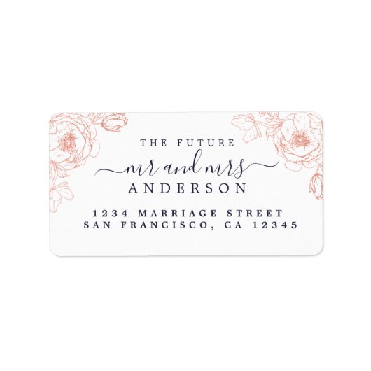 Floral Script Future Mr. Wedding Rücksendeadresse Adressaufkleber (Vorne)