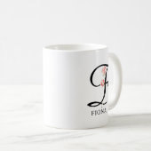 Floral Script Monogram Personalisiert Bridesmaid Kaffeetasse (VorderseiteRechts)