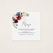 Floral Script QR Code Modern Wedding RSVP Card (Vorderseite)
