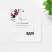 Floral Script QR Code Modern Wedding RSVP Card (Schreibtisch)