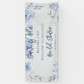 Floral Script Something Blue Brautparty Banner (Vertikal)