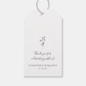 Floral Script White Boho Wedding Custom Vielen Dan Geschenkanhänger (Vorderseite)