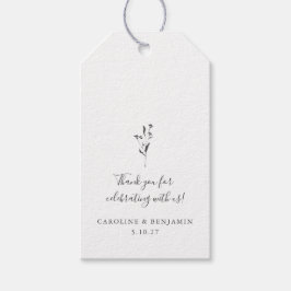 Floral Script White Boho Wedding Custom Vielen Dan Geschenkanhänger