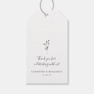 Floral Script White Boho Wedding Custom Vielen Dan Geschenkanhänger