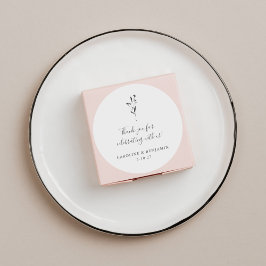 Floral Script White Boho Wedding Custom Vielen Dan Runder Aufkleber