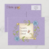 Floral Scroll Pixel Art Postkarte (Vorne/Hinten)