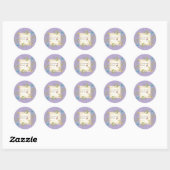 Floral Scroll Pixel Art Runder Aufkleber (Blatt)