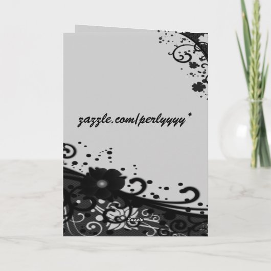 Floral Scroll & Textur Gratulation Karte (Rückseite)