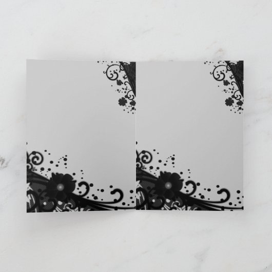 Floral Scroll & Textur Gratulation Karte (Innenseite)