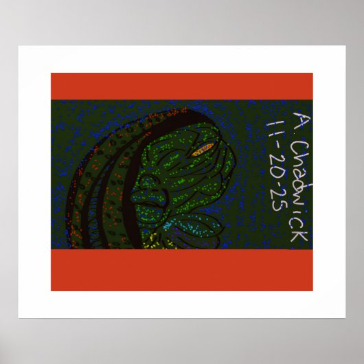 Floral Sea Monster Poster (Vorne)