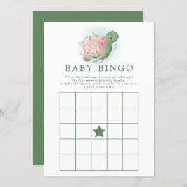 Floral Sea Turtle Baby Dusche Bingo Spiel Einladung
