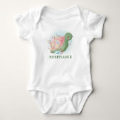 Floral Sea Turtle Baby Dusche Strampler (Vorderseite)