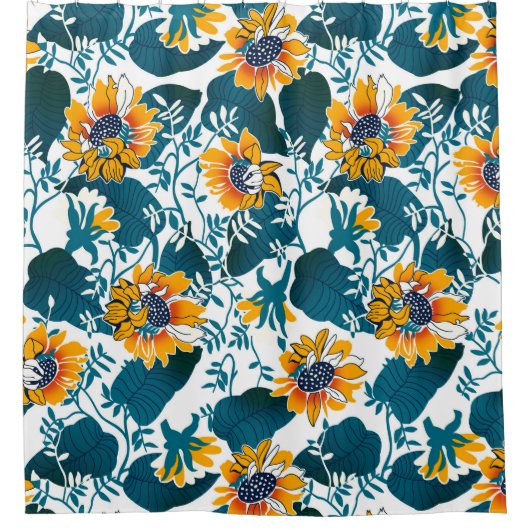 Floral seamless pattern, background In art nouveau Duschvorhang (Vorderseite)