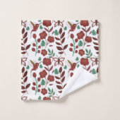 Floral seamless pattern birds and butterflies badhandtuch set (Waschlappen)