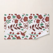 Floral seamless pattern birds and butterflies badhandtuch set (Handtuch)