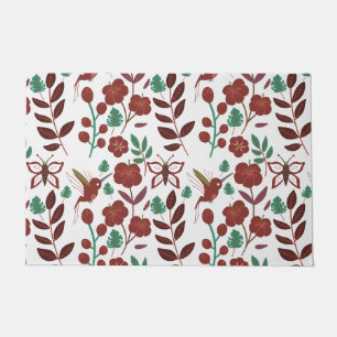 Floral seamless pattern birds and butterflies fußmatte