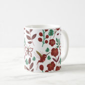 Floral seamless pattern birds and butterflies kaffeetasse (VorderseiteRechts)