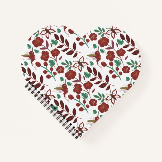 Floral seamless pattern birds and butterflies notizblock (Vorderseite)