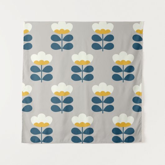 Floral seamless pattern design. Scandinavian style Wandteppich (Vorderseite)