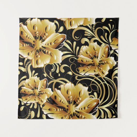 Floral seamless pattern. Flourish 3d wallpaper. Or Wandteppich (Vorderseite)