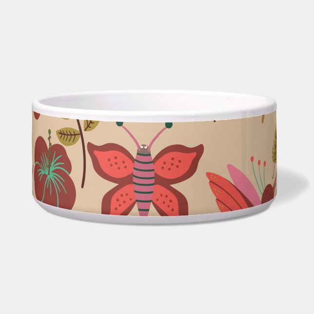 Floral seamless pattern flowers, birds, butterfly napf (Vorderseite)