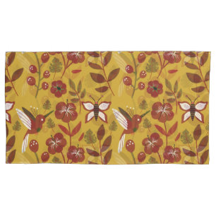 Floral seamless pattern flowers, butterfly, red kissenbezug